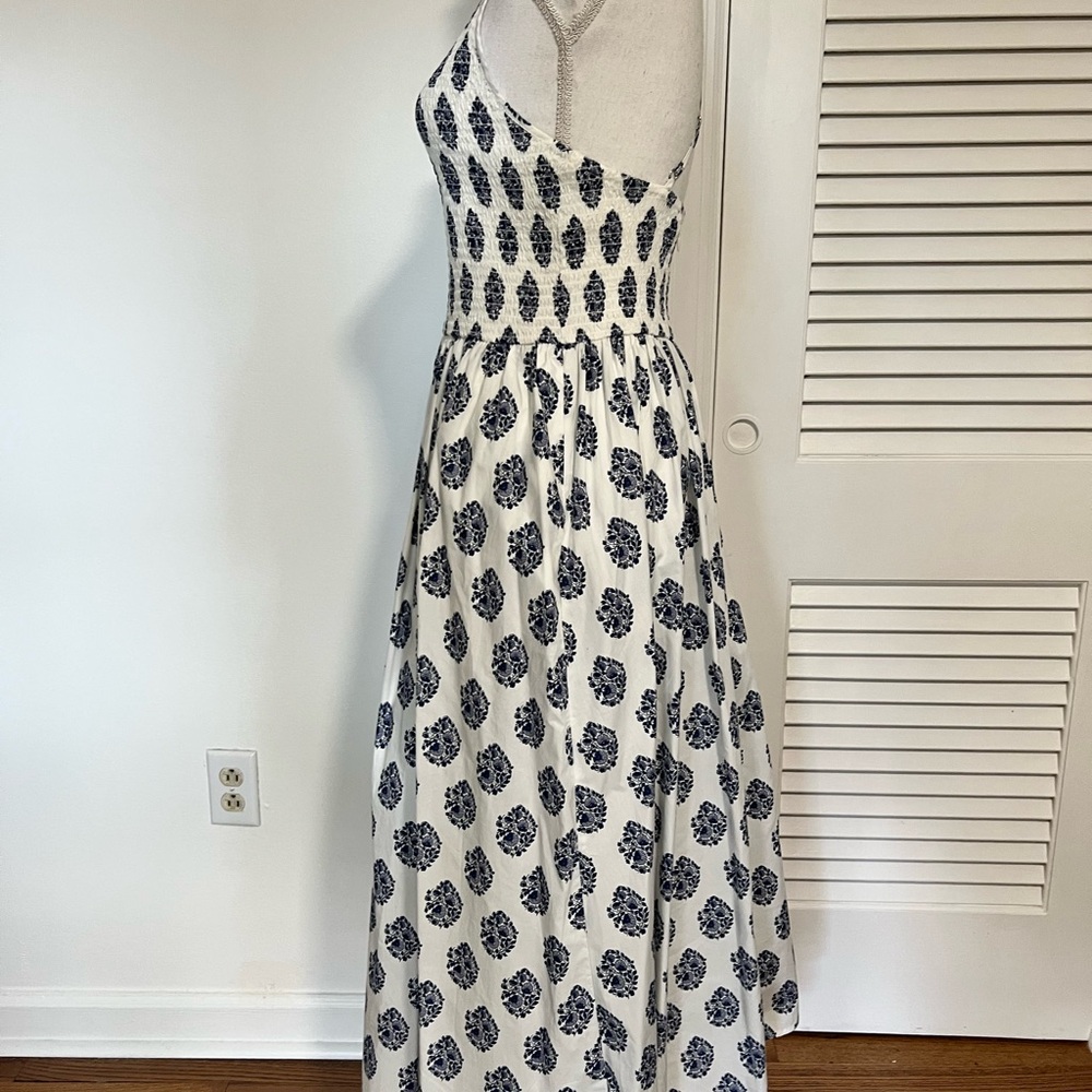 Jcrew floral block print midi dress with adjustable spaghetti straps - Picture 3 of 11